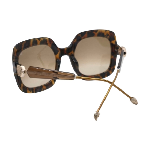 PHILIP PLEIN SUNGLASSES Tortoise Shell Square Sunglasses - Picture 8 of 8